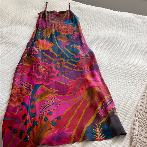 FARM Rio Dresses & Skirts - FARM Rio Multicolor Floral Maxi Slip Dress - Pink, Blue, Red, Orange, Green